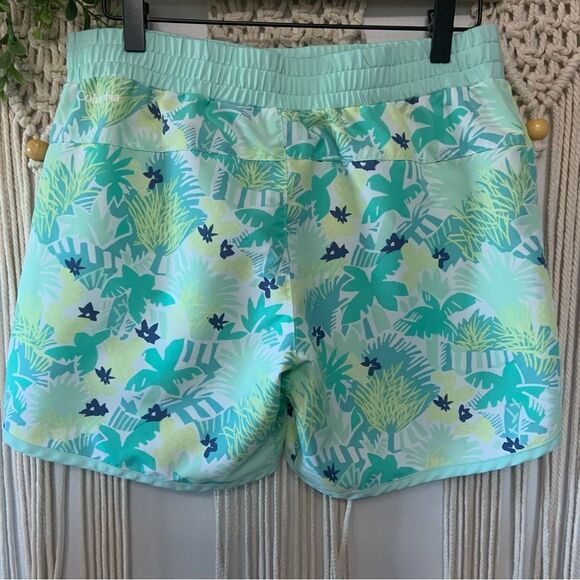 COLUMBIA PFG Girls’ Slack Tide Hybrid Water Shorts Tropical Print Blue Green XL - Picture 5 of 12